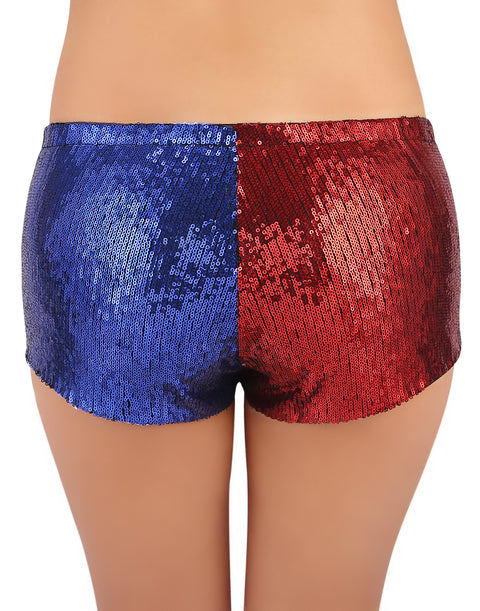 Red & Blue Sequin Shorts