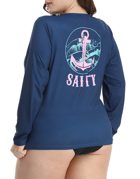 HDE Plus Size Rash Guard for Women UPF 50 Quick Dry Long Sleeve Swim Top