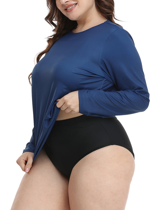Salty Print Plus Size Rash Guard UPF 50 – side view