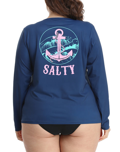 HDE Plus Size Rash Guard for Women UPF 50 Quick Dry Long Sleeve Swim Top