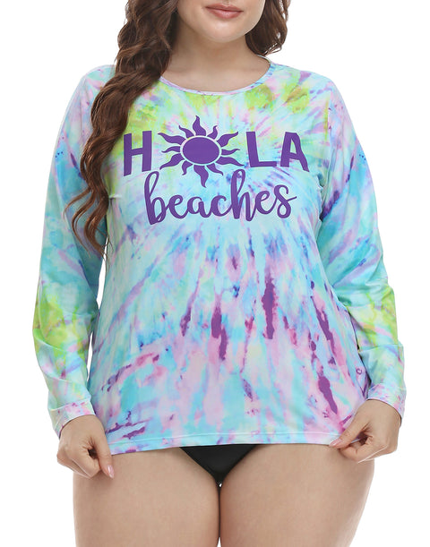 HDE Plus Size Rash Guard for Women UPF 50 Quick Dry Long Sleeve Swim Top