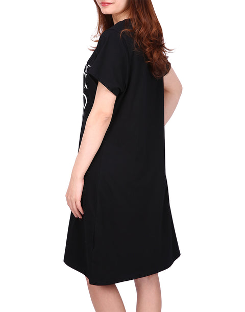 Need More Sleep Short Sleeve Sleep Dress