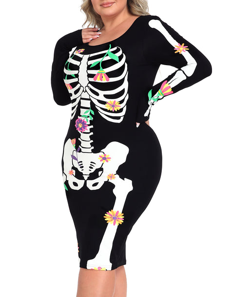 Plus Size Skeleton Dress Halloween Costume