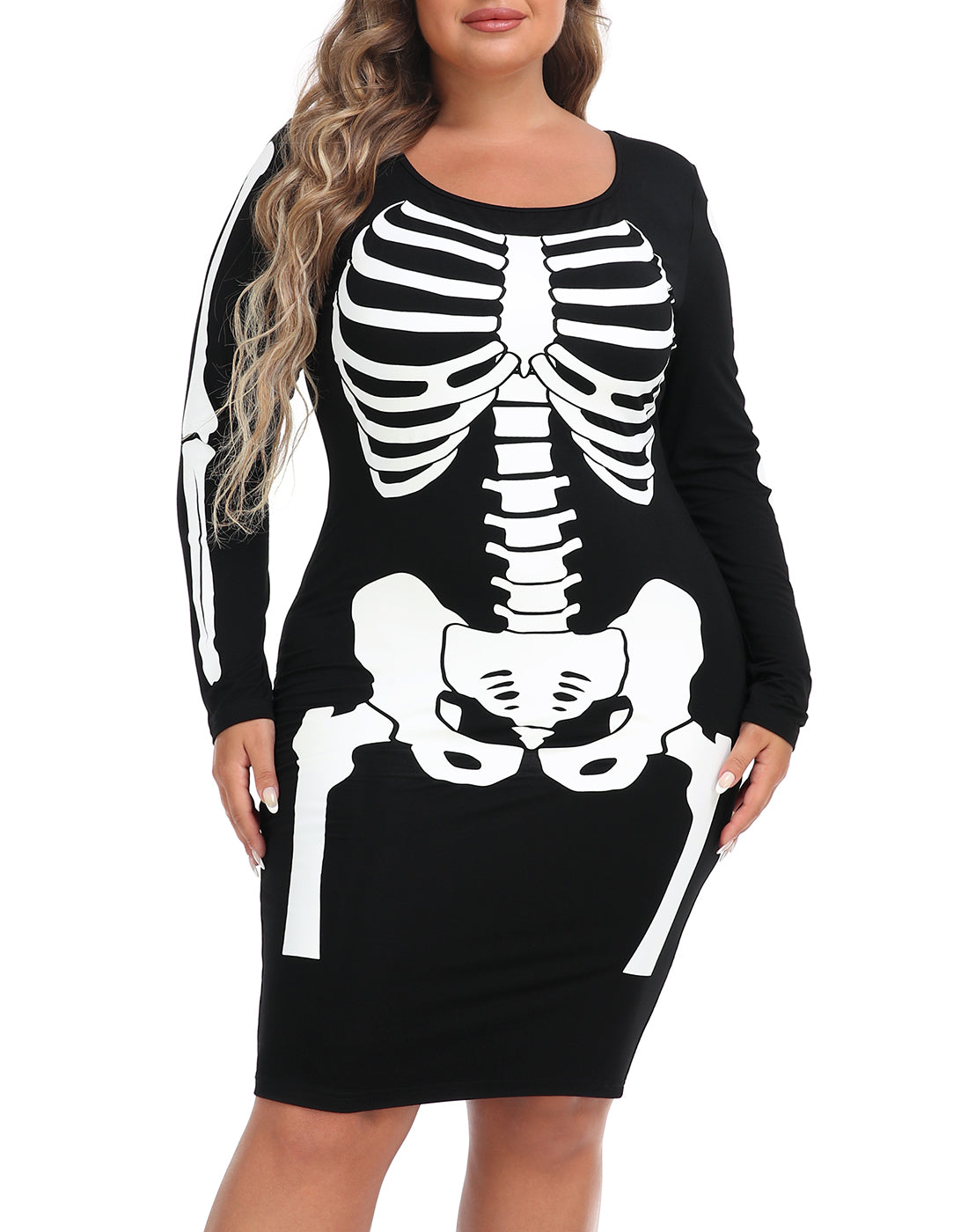 Plus Size Skeleton Dress Halloween Costume Main image