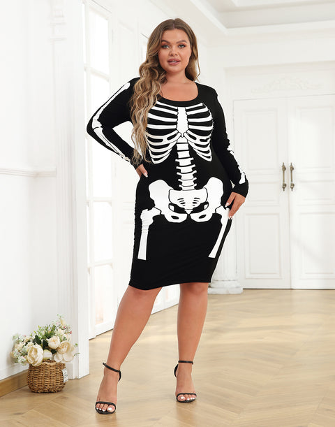 Plus Size Skeleton Dress Halloween Costume