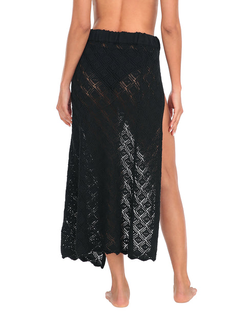 Womens Crochet Cotton Maxi Skirt Beach Cover Up