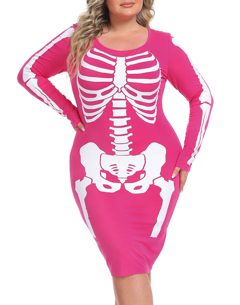 Plus Size Skeleton Dress Halloween Costume