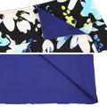 Black Floral / Royal Blue Reversible Cover Up Skirt