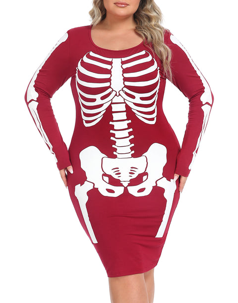 Plus Size Skeleton Dress Halloween Costume