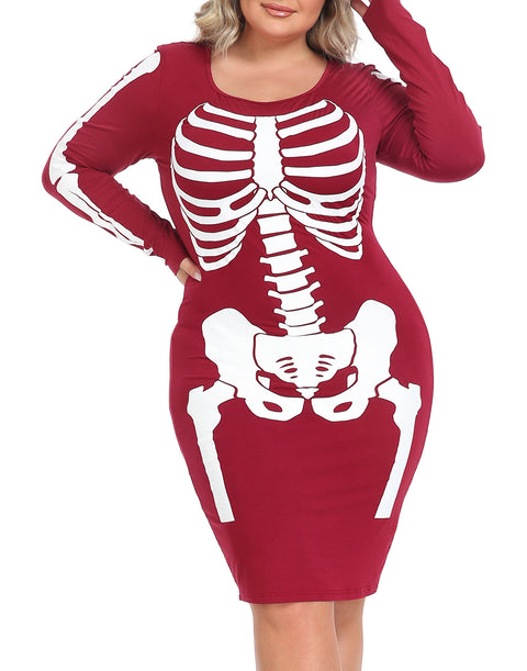 Plus Size Skeleton Dress Halloween Costume