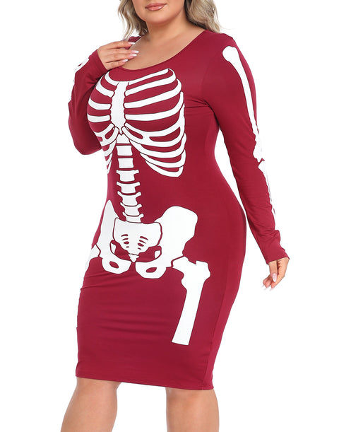 Plus Size Skeleton Dress Halloween Costume
