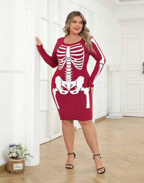 Plus Size Skeleton Dress Halloween Costume