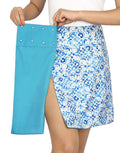 Light Blue / Watercolor Reversible Cover Up Skirt