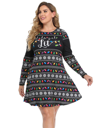 Plus Size Ugly Christmas Dress Holiday in Get Lit