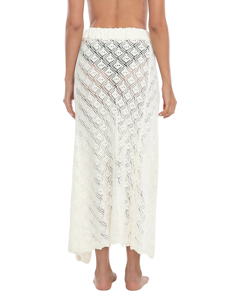 Womens Crochet Cotton Maxi Skirt Beach Cover Up