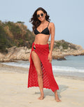 Womens Crochet Cotton Maxi Skirt Beach Cover Up
