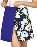 Black Floral / Royal Blue Reversible Cover Up Skirt