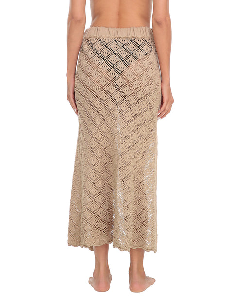 Womens Crochet Cotton Maxi Skirt Beach Cover Up