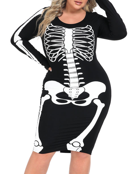 Plus Size Skeleton Dress Halloween Costume