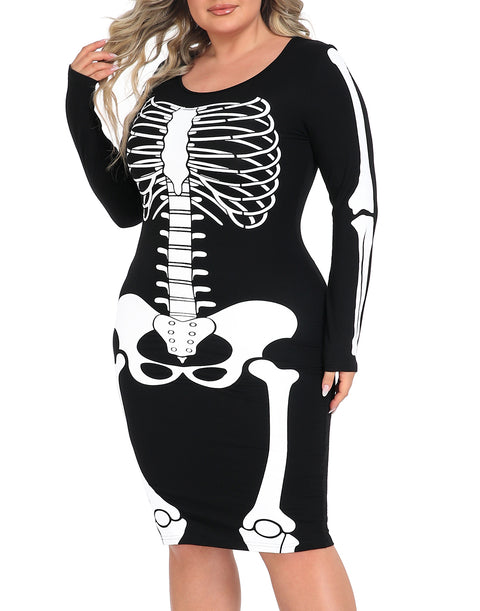 Plus Size Skeleton Dress Halloween Costume