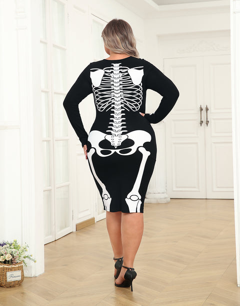 Plus Size Skeleton Dress Halloween Costume