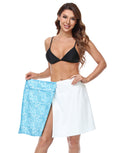 White / Teal Paisley Reversible Cover Up Skirt