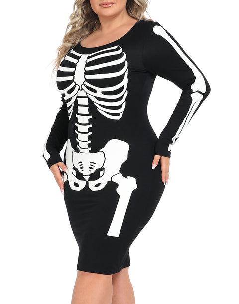 Plus Size Skeleton Dress Halloween Costume