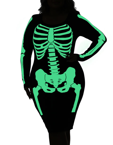 Plus Size Skeleton Dress Halloween Costume