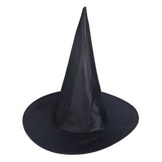 Black Witch Hat Adult Halloween Costume in Black