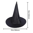 Black Witch Hat for Halloween Costume (Adult One Size)