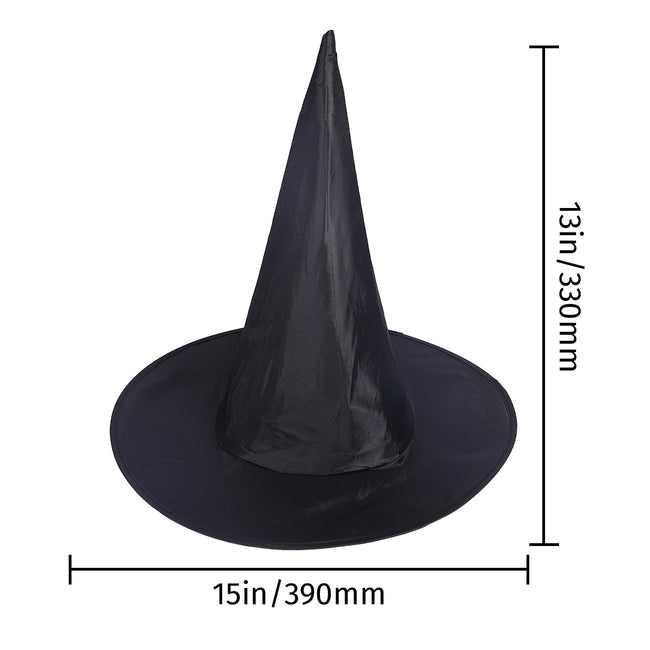 Black Witch Hat Adult Halloween Costume – close-up detail