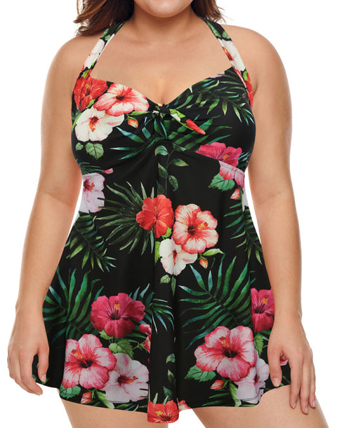 Hawaiian Floral One Piece Swimdress