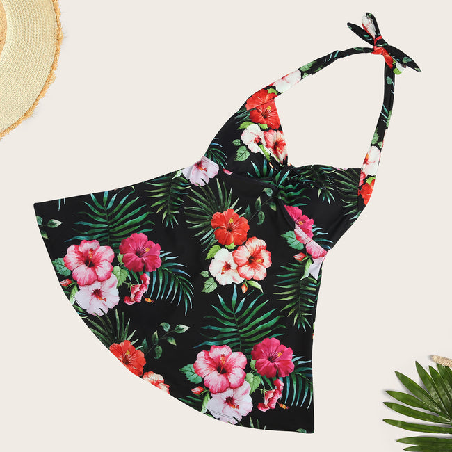 Hawaiian Floral One Piece Swimdress – product view 6