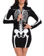 Skeleton Dress Halloween Costume | Long Sleeve in Full Skeleton Front & Back