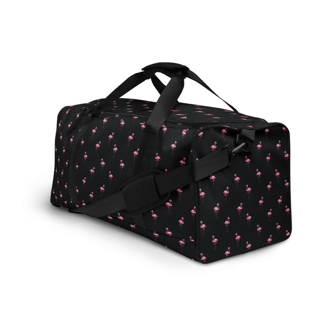 Flamingo Print Duffle Bag Travel & Gym – close-up detail