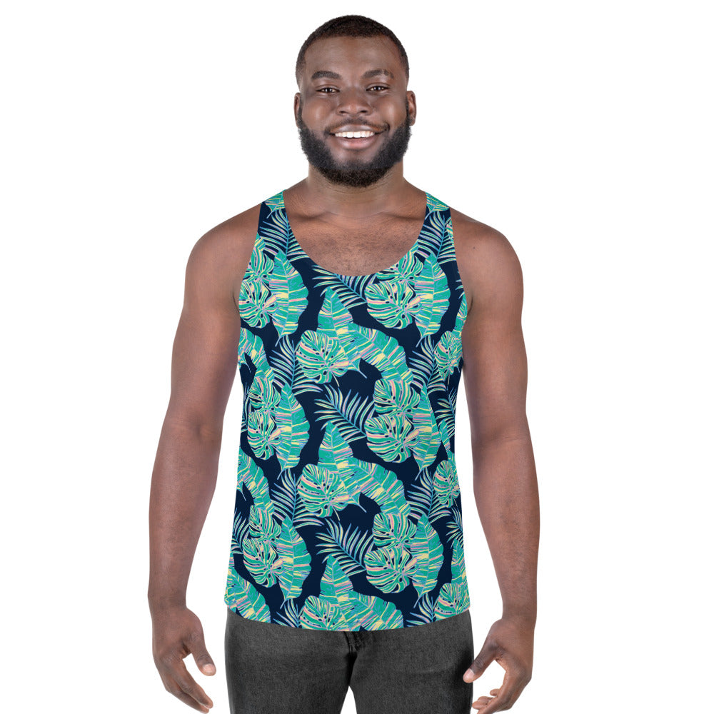 Tropical Leaves Tank Top All Over Print – front view