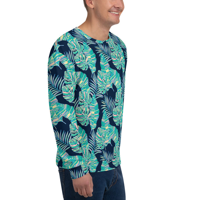 Tropical Leaves Sweatshirt All Over Print – side view