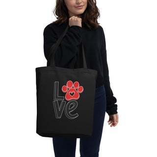 Dogs Are Love Eco Tote Bag Dog Art in Black