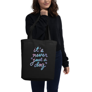 Never Just a Dog Eco Tote Bag Dog Art in Black