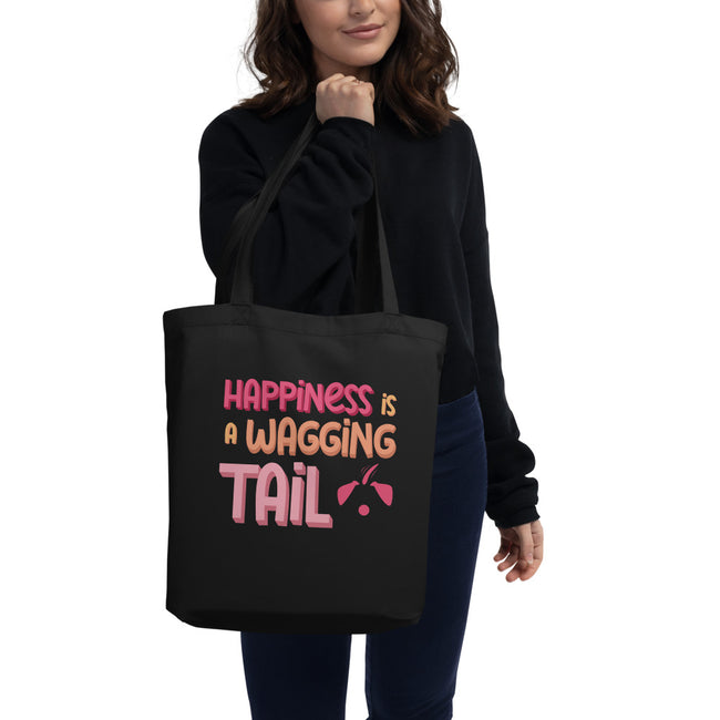 Happiness is a Wagging Tail Eco Tote Bag – side view