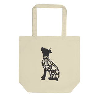 When I Needed a Hand Eco Tote Bag Dog Art – front view