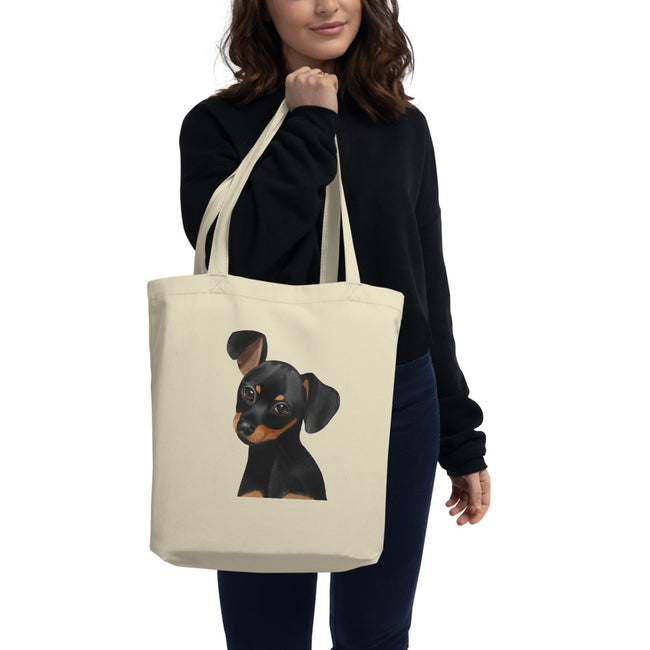 Dachshund Eco Tote Bag Organic Cotton – side view