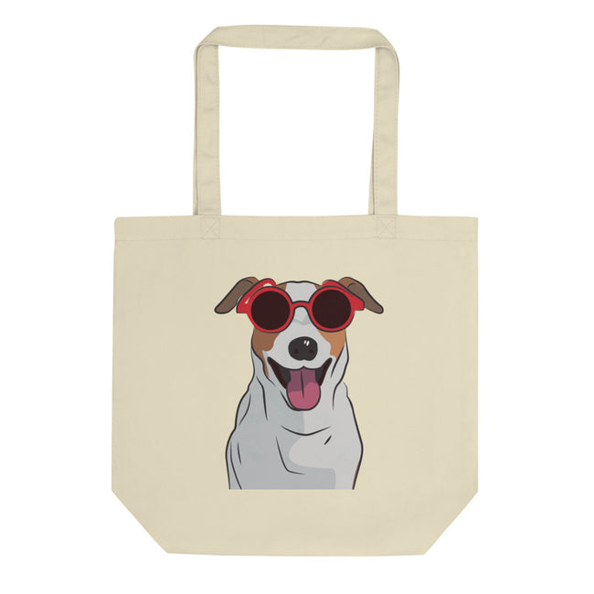 Jack Russell Terrier Eco Tote Bag Cotton in Oyster