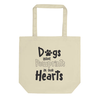 Dogs Leave Pawprints In Our Hearts Tote Bag – front view
