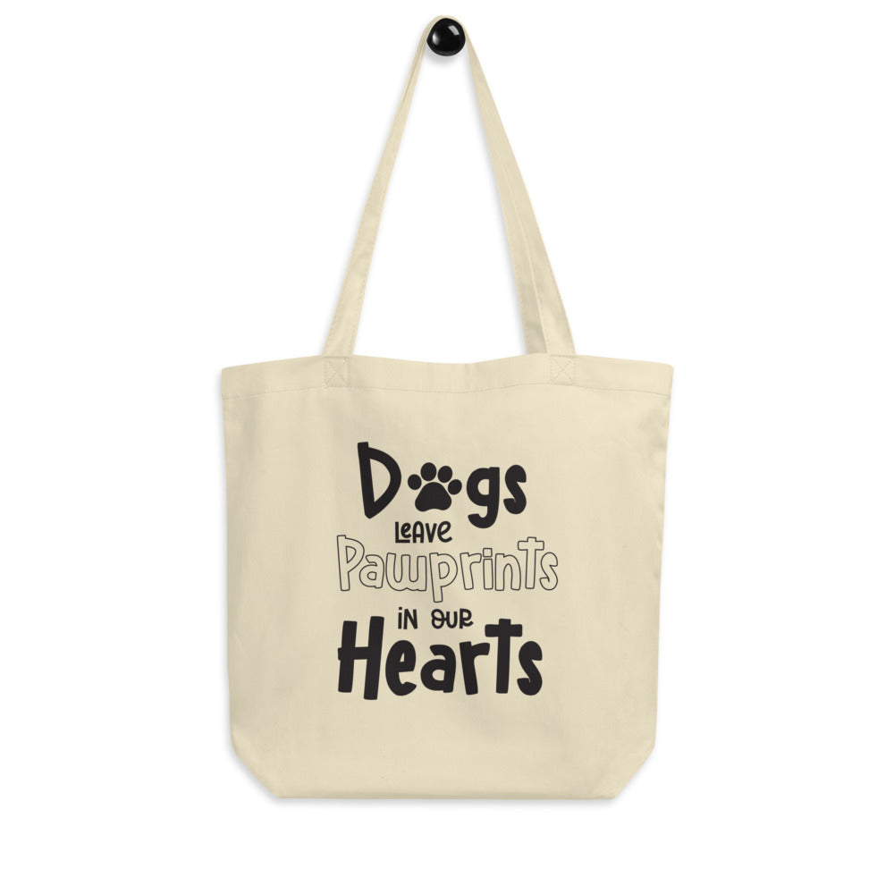 Dogs Leave Pawprints In Our Hearts Tote Bag – back view
