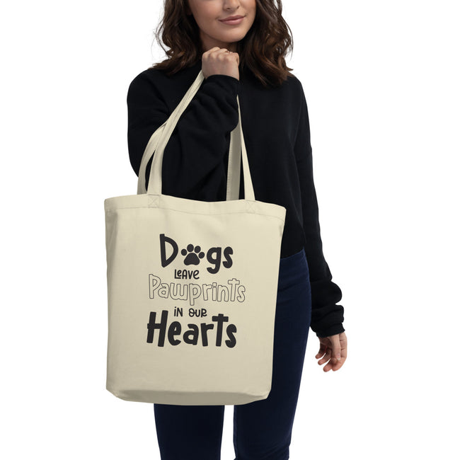 Dogs Leave Pawprints In Our Hearts Tote Bag – side view