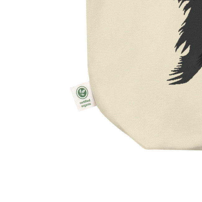 Border Collie Eco Tote Bag Organic Cotton – close-up detail