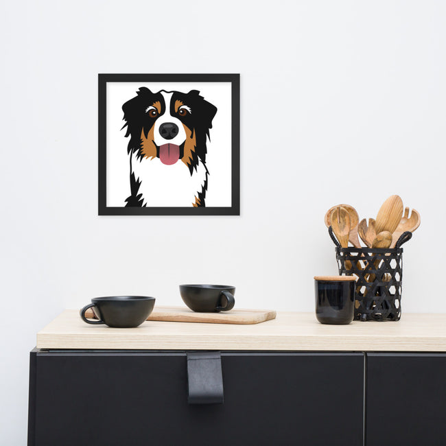 Bernese Mountain Dog Framed Poster Wall Art in Black – view 2