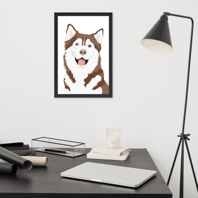 Husky Framed Poster Breed Wall Art in Black – alternate view