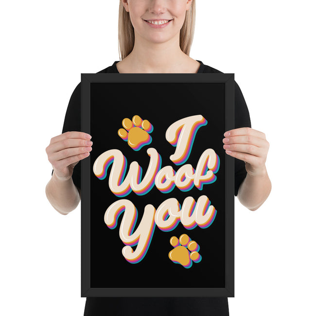 I Woof You Framed Poster Dog Wall Art in Black – alternate view
